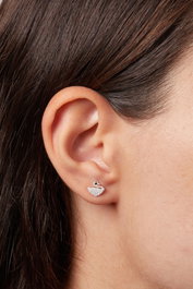 Heliophilia Silver Pendientes de Plata Esterlina 925 con Refuerzo de Rodio